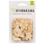 SALE AMERICAN CRAFTS Journaling - Floral wood shapes 20pc